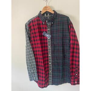 NWT Chaps Mixed Plaid Print Button Down Ralph Lauren Style XXL